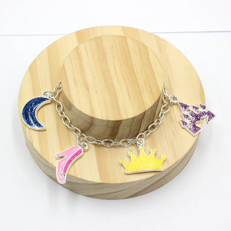 Children Heart Shape Charm Bracelet With Moon Pendant Lovely Smart Kids Promotion Gift Bracelet Dayday Band