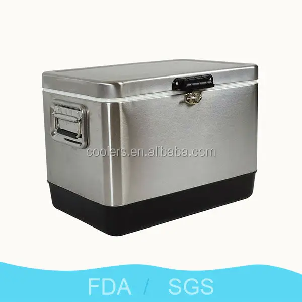51L portable Stainless Steel Cooler box ice cooler camping cooler