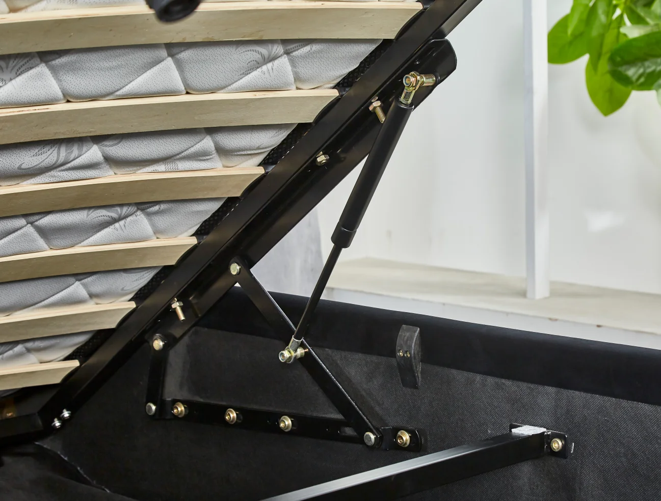 leather modern style double soft leather storage  bed