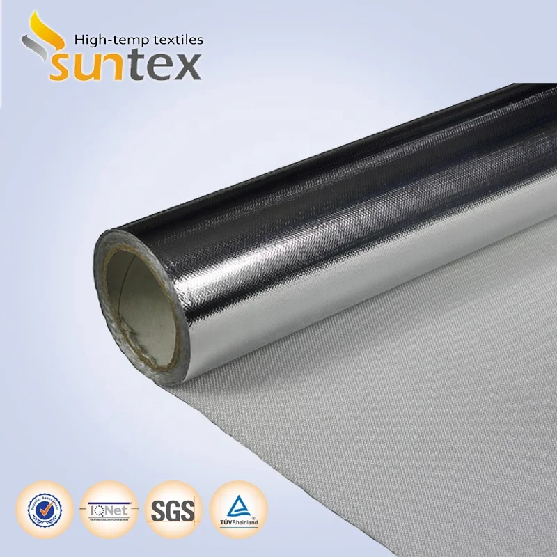 0.4 mm thermal insulation fiberglass cloth woven fabric laminated aluminium foil