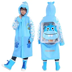 Hot selling cartoon eco-friendly outdoor walking safety rain coat raincoat children raincoat with a school bag