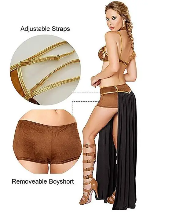 Ecowalson женский сексуальный костюм принцессы Leia раб костюм мисс манер униформа