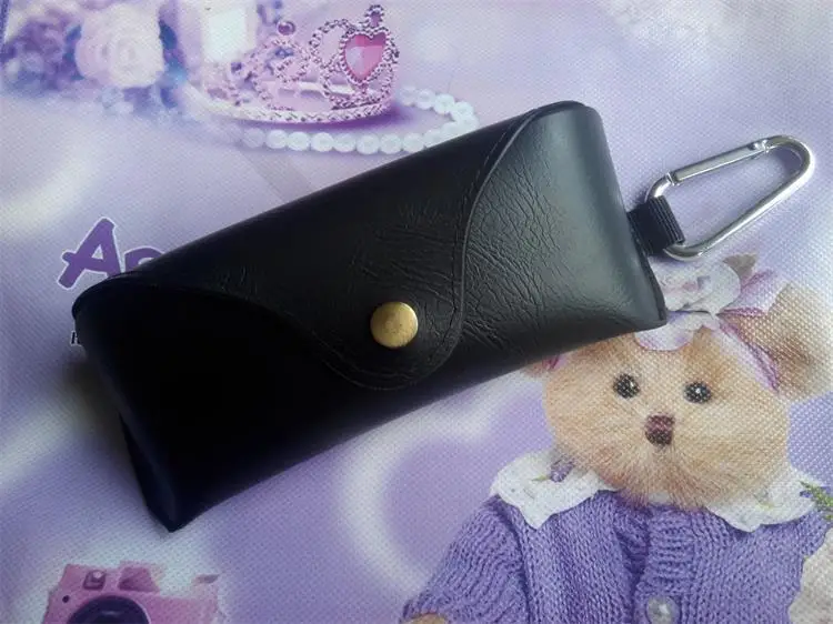 Retro Portable Durable Women Men Eyewear Sunglasses Vintage Glasses Case Button Leather Soft Eye Glass Case