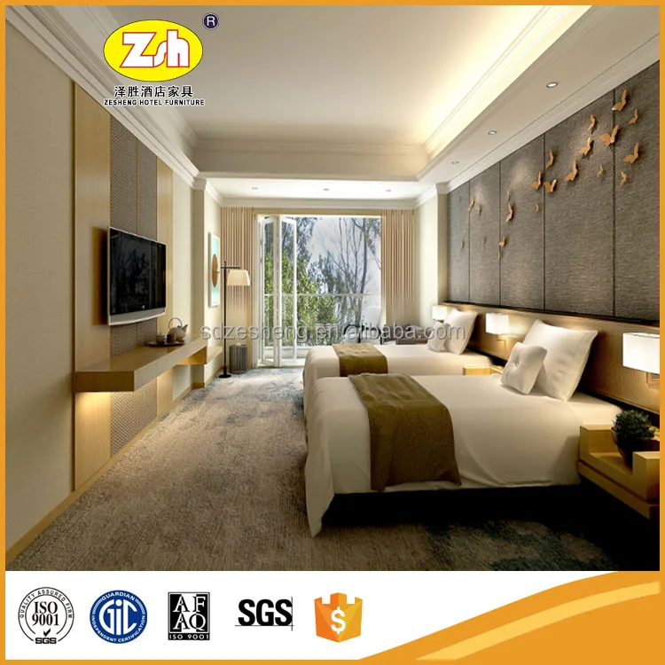 Dubai Hotel Apartment Villa Bed King Size Bedroom Furniture ZH-239