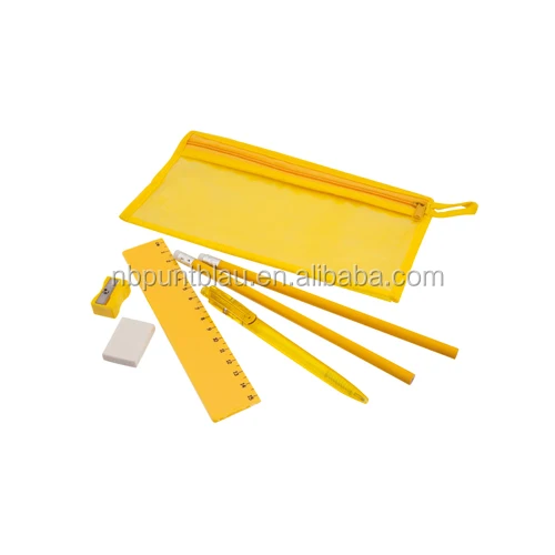 Cheap plastic pencil case with pencil set