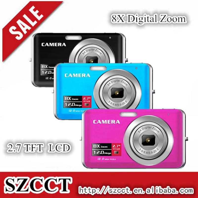 CMOS 2.7 TFT LCD 12 mega pixels Digital Compact Camera