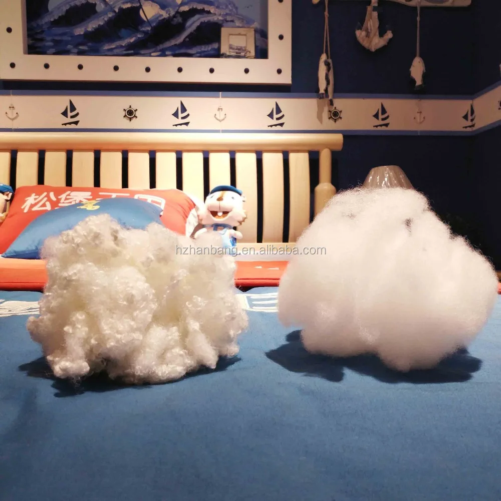 
GRS standard hanbang chemical fiber filling cushions materials 100% 15Dx64mm HCS white polyester staple fiber 
