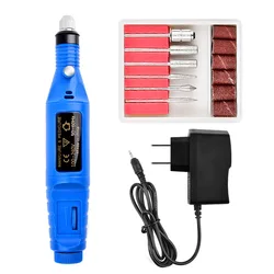 MOGLAD Nail Art Manicure Drill With 6 Grids Drill Bit Electric File
