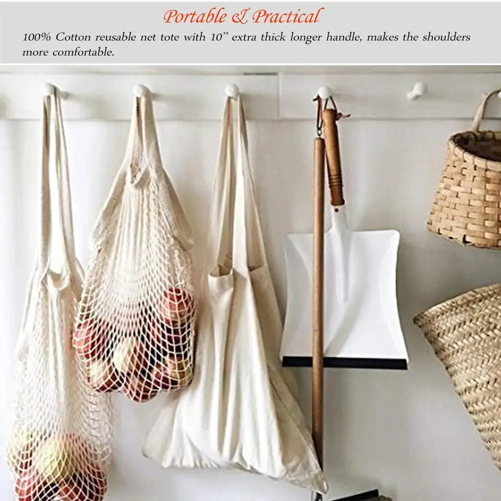 2023  100% organic eco friendly net string foldable vegetable storage multifunctional reusable cotton mesh bag