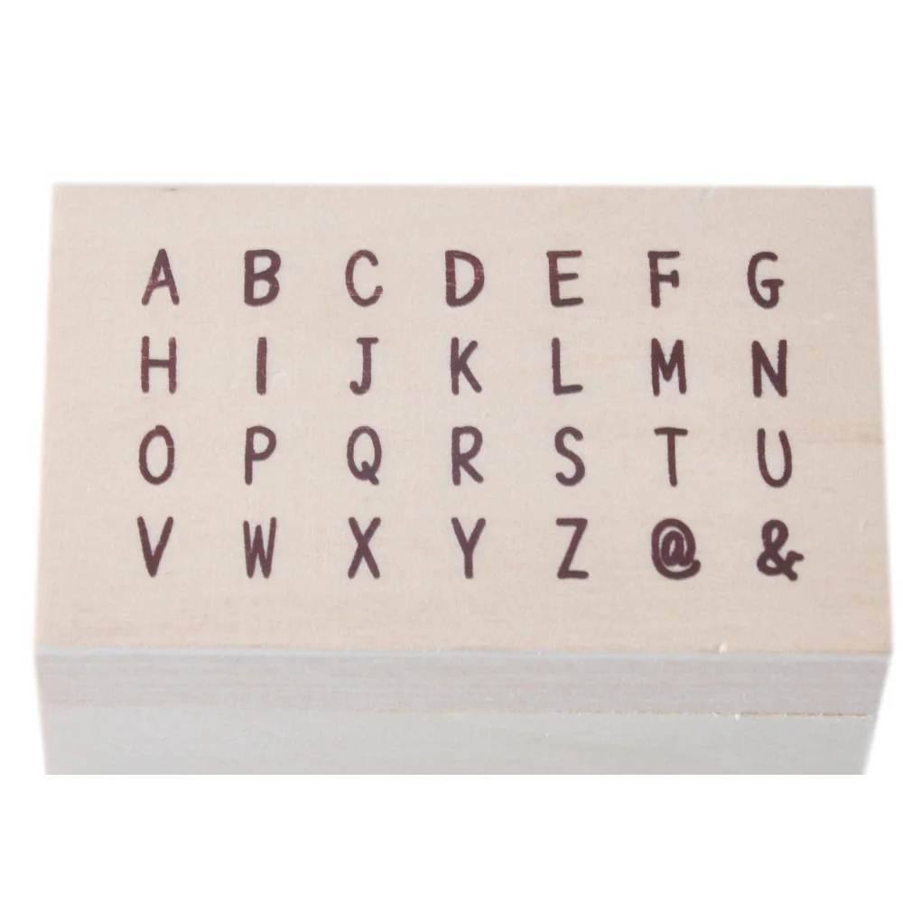 28pcs mini letter stamp in wooden box