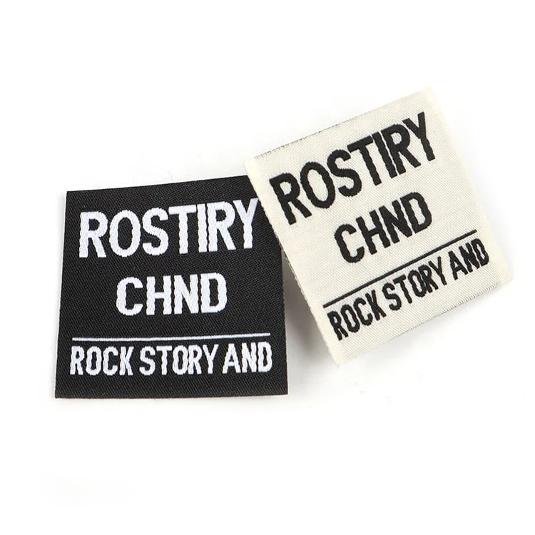 U-Meking Wholesale Sewing On Clothing Brand Name Woven Textile Label Patch For Garments