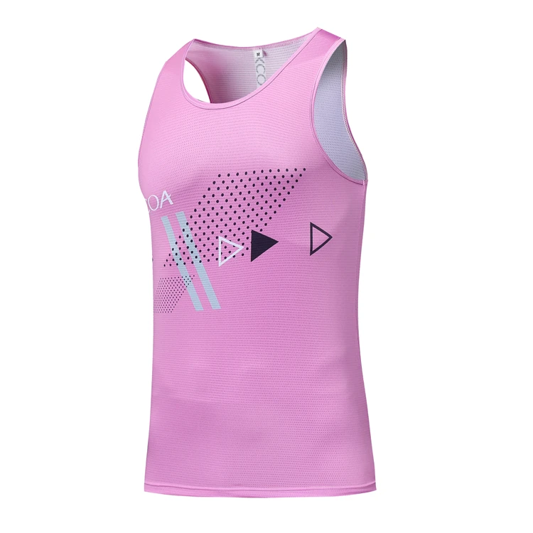 Custom sublimated cool dry gym running singlet/running vest/running gear