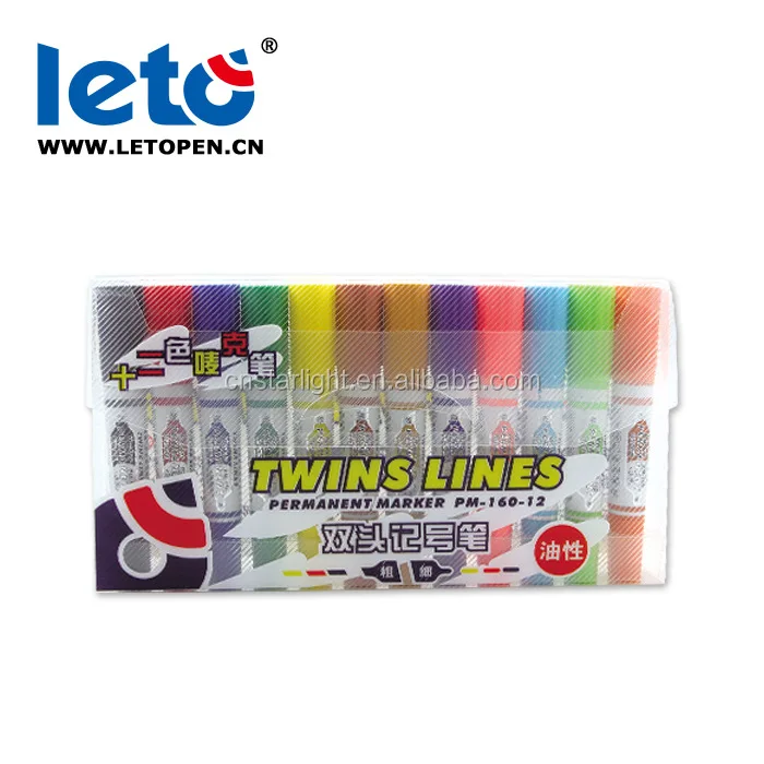 
twin tips mult-color art drawing pen permanent marker 