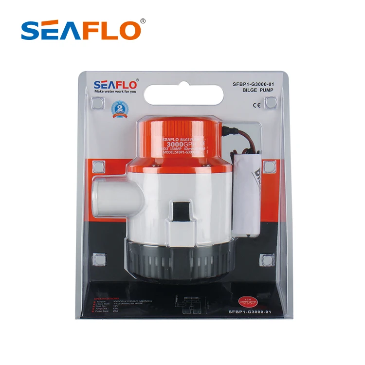 SEAFLO 3000GPH 12V&24V DC Marine Bilge Pump Submarine Water Pump For Fishing Boat and Marine