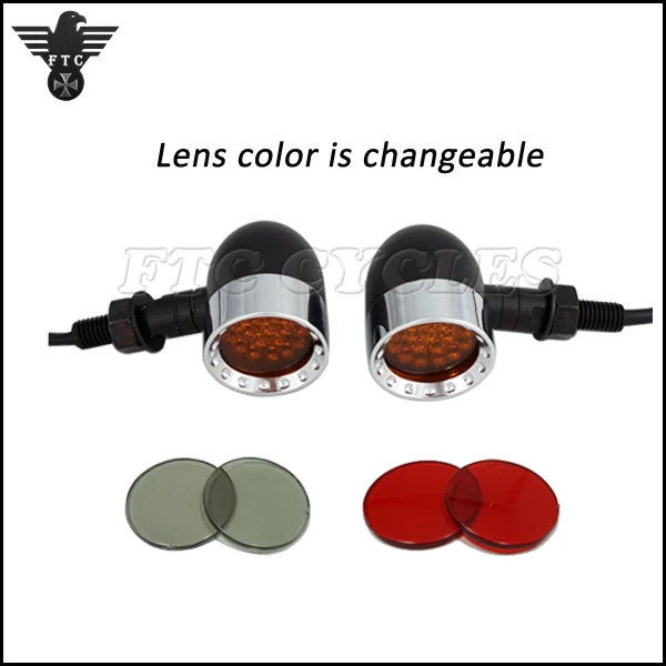 Aluminum Custom Chrome Bezel Vintage Motorcycle Turn Signal Lights