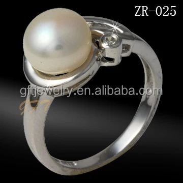 Professional Factory silver jewelry 925 silver ring with water fresh pearl