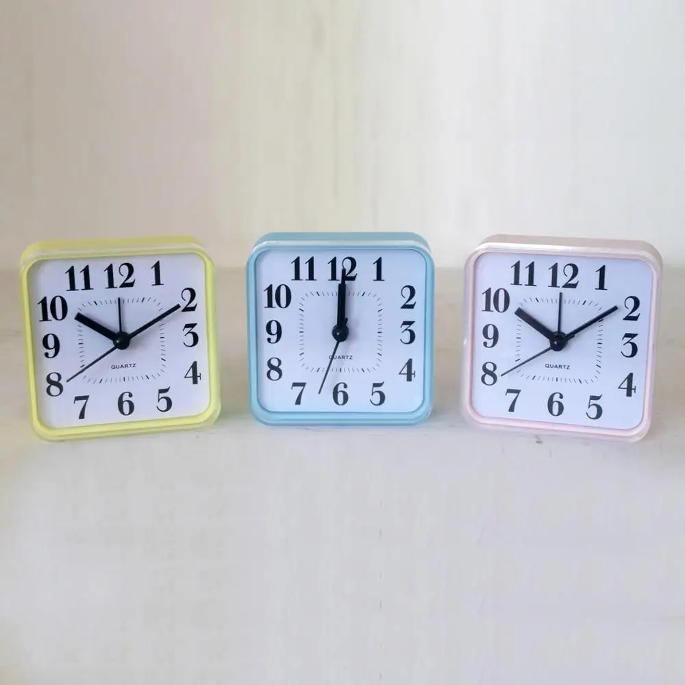 Pink Mini Quartz Travel Alarm Clock with Snooze and Night Light cheap