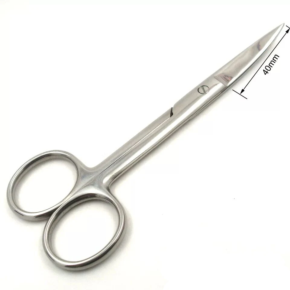 Russian Precise Surgical Stainless Steel Grooming Straight Long Blades Nail False Eyelash Eyebrow Beard Hair Cutting Scissors