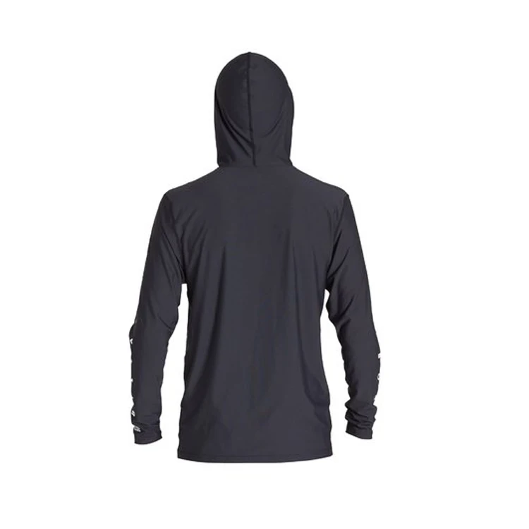 mens longsleeve rash guard hoodie quick dry lycra rashguard black