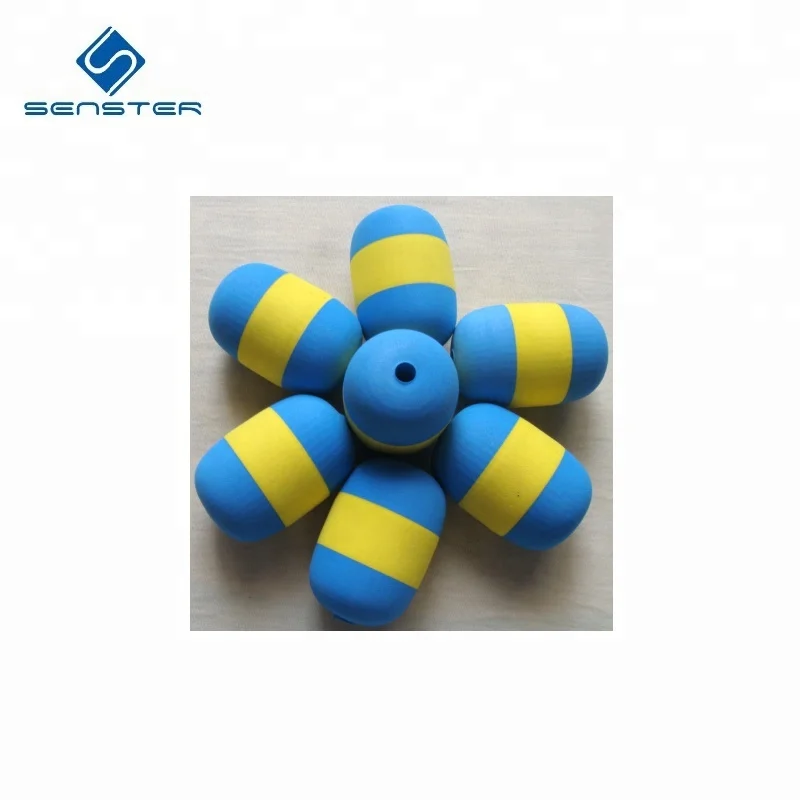 Factory directly high quality smooth surface colored eva foam ball with hole eva foam antenna ball for toy
