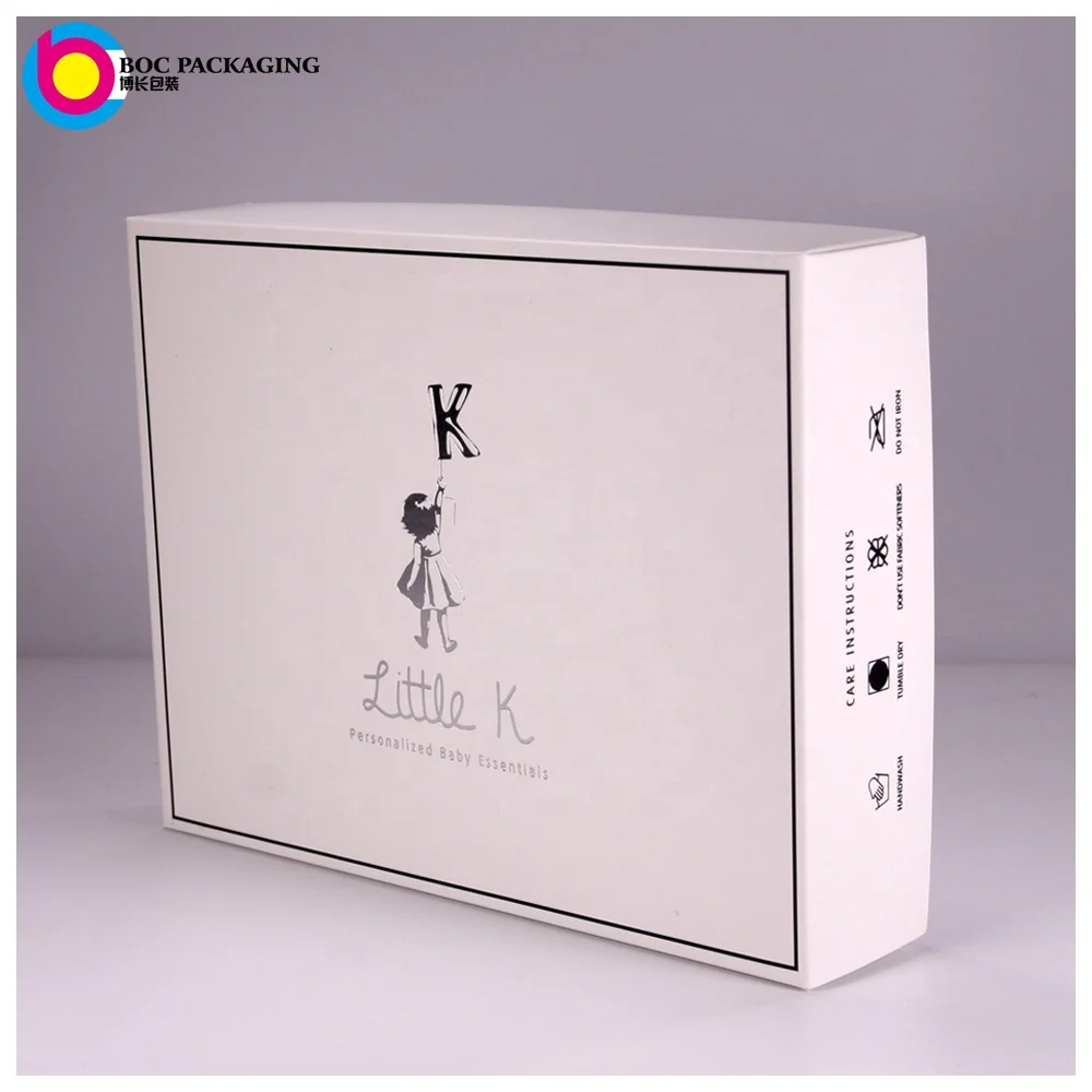 Customized luxury paper apparel clothes socks blanket sets packaging new born boy girl baby gift clothing box