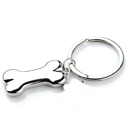Promotional Metal 3D keyring pet dog bone shape keychain
