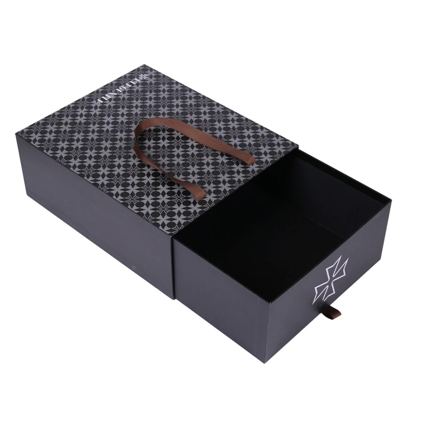 Custom label printing uv coating black cardboard blank shoe box