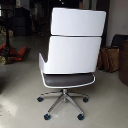 HE512 Foshan Modern Genuine Leather Designer Wood Arm Office Director Aviator Chair Executive