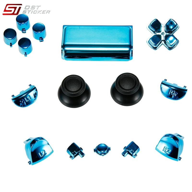 Chrome Buttons Full Sets Mod Kits Repair Parts for PS4 Pro Controller JDM040