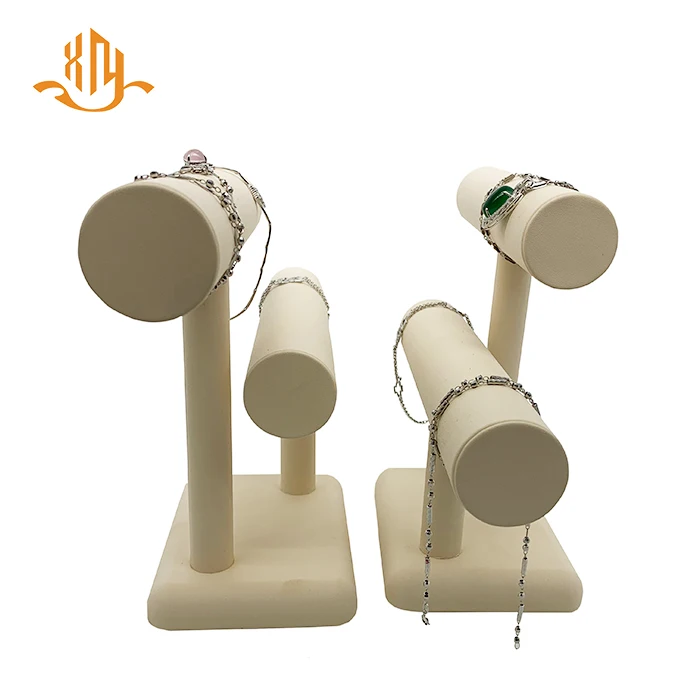 
Custom Wholesale Leather Hovering T-Bar Bracelet Bangle Necklace Jewelry Display Stand 