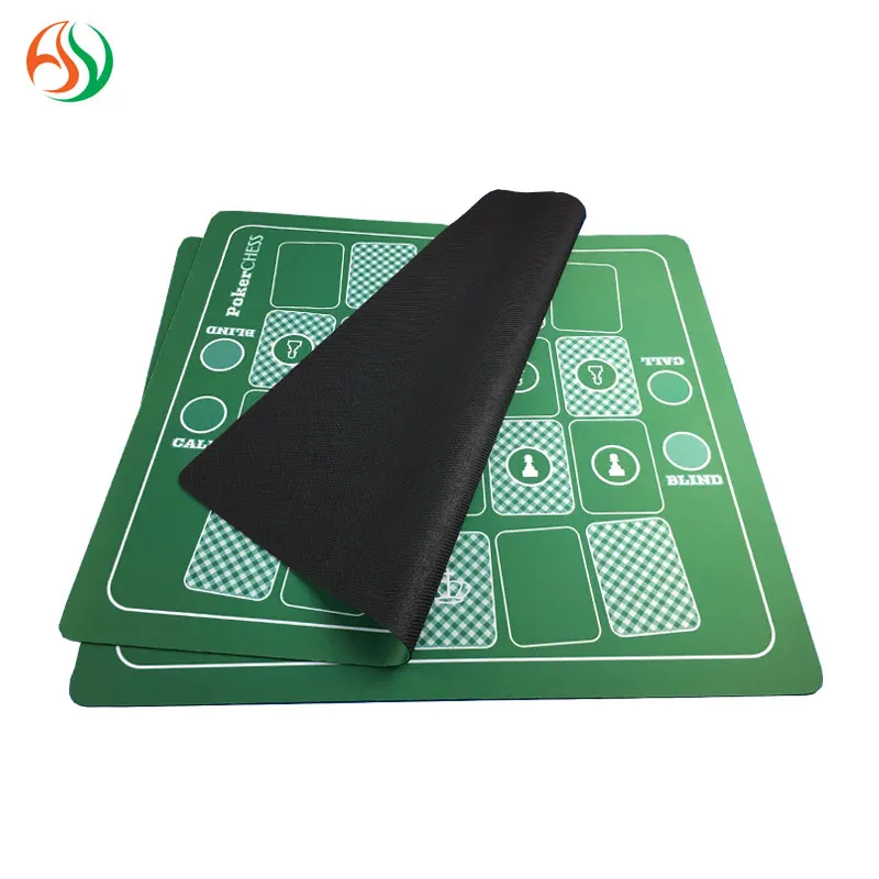 AY Green Poker Game Cloth Layout Rubber Backed Non Slip Rubber Poker Natural Rubber Table Mat Trade Assurance Casino Table Mat