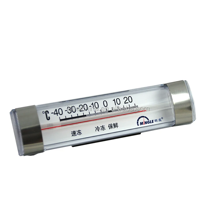 Horizontal metal case glass tube refrigerator refrigerator/freezer thermometer