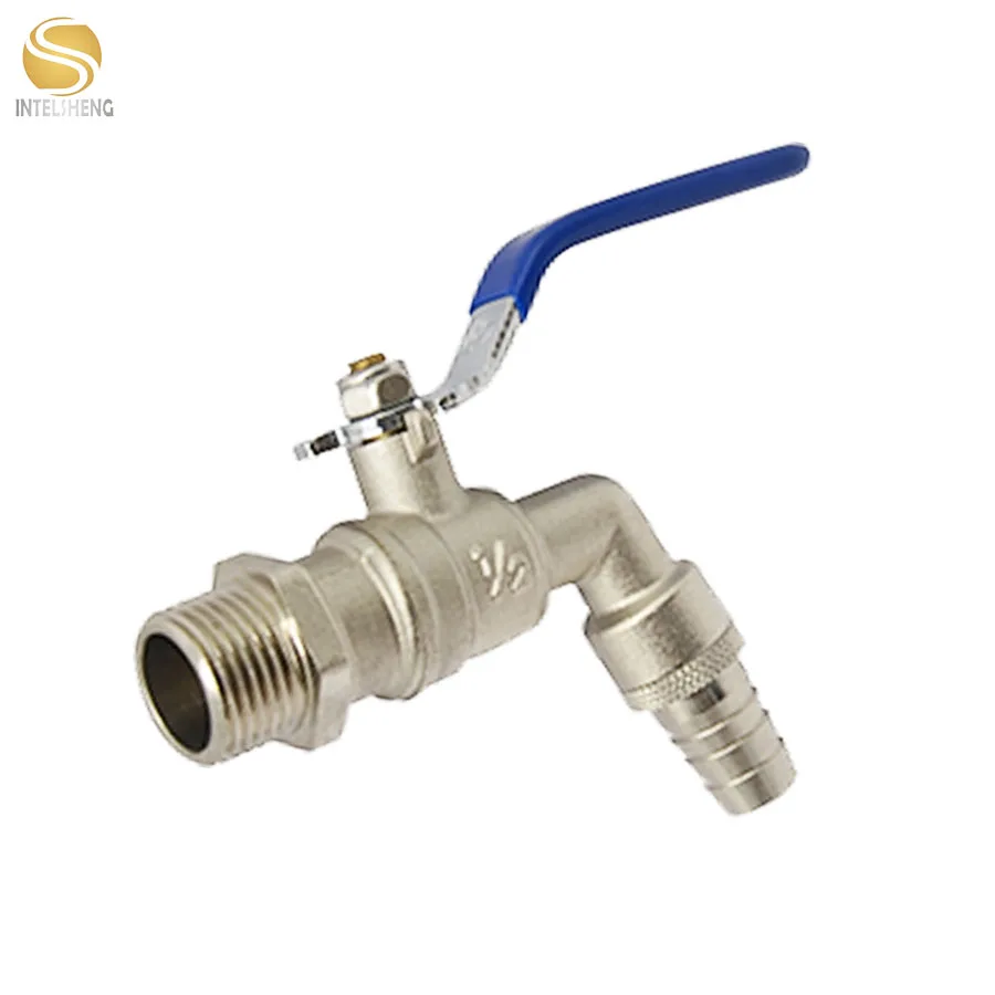 Top Sell in Wall Cold Water Nozzle nickel Plated Cock Washing Machine Bibcock Tap