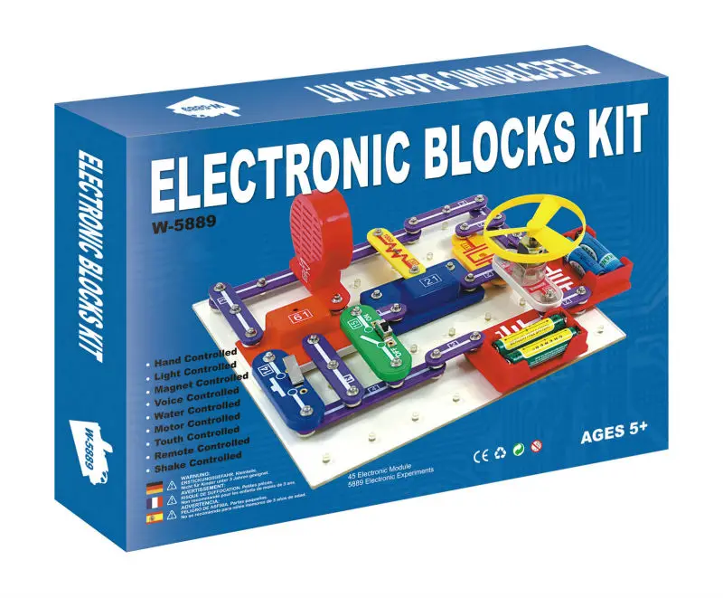 QS Children STEAM Science Experiment Physical Electronic Plastic DIY Circuit Building Blocks Brick Educational Kit Toys for Kids