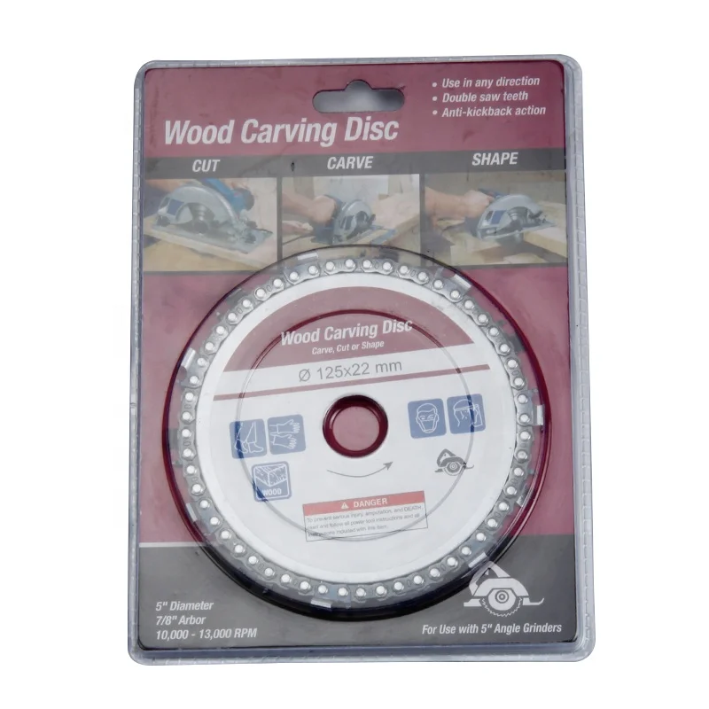 5 Inch 125mm 14 Tooth TCT Grinding Chain Disc Wood Carving Disc For 110/115mm Angle Grinder