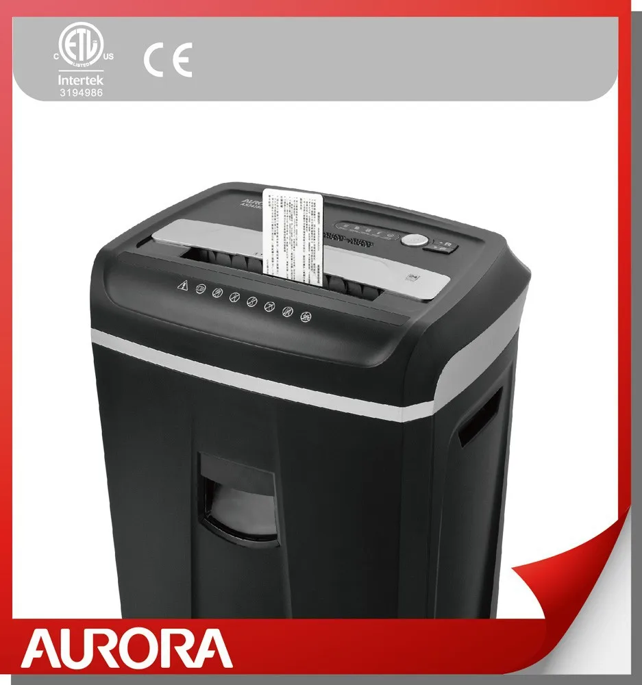 Измельчитель пластиковых бумаг Aurora AS2435CD, 24 листа (A4) поперечной резки 4x38 мм, высокопрочный измельчитель для офиса