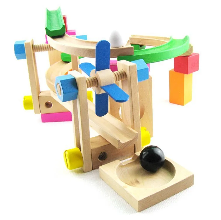 2021 Zhejiang wooden toys Roller coaster track toys set for the kids play Educational toys WTS009