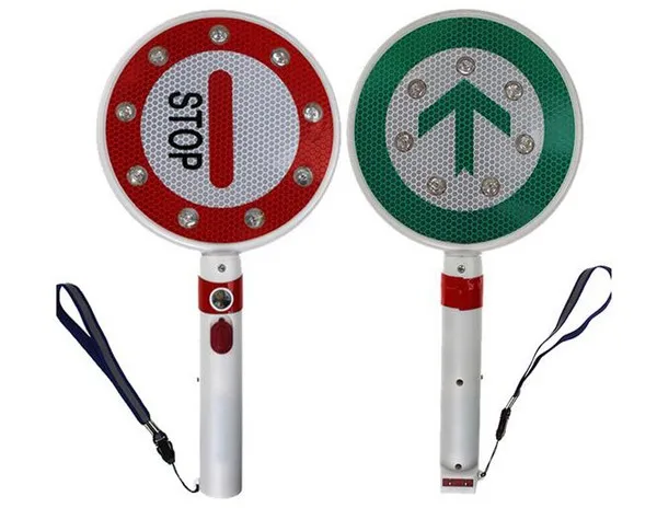 High Quality Led Handheld Police Luminous Board Vehicle Red Green  Warning Traffic Light