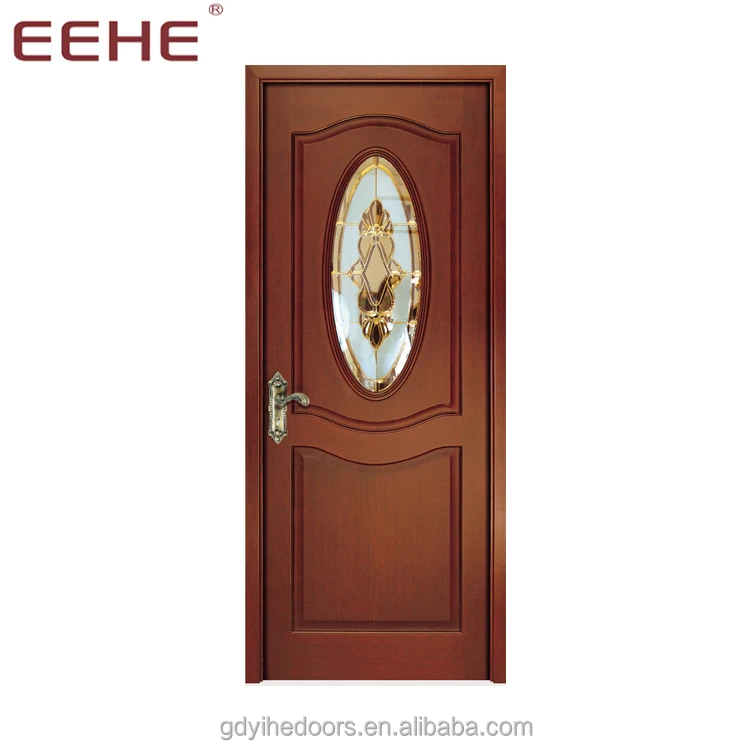 
china solid wood water resistant door stained glass 