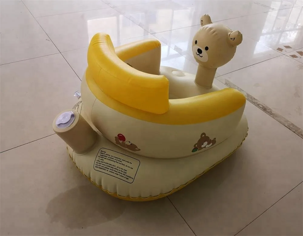 Multi-use inflatable toddler bath seat baby air chair sofa for children self-inflating training seat