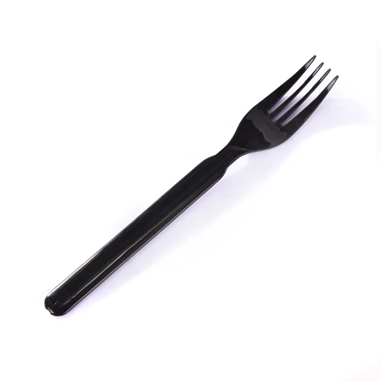 2IN1 Black Wholesale Hard Disposable Plastic Cutlery Set Spoon Fork Knife