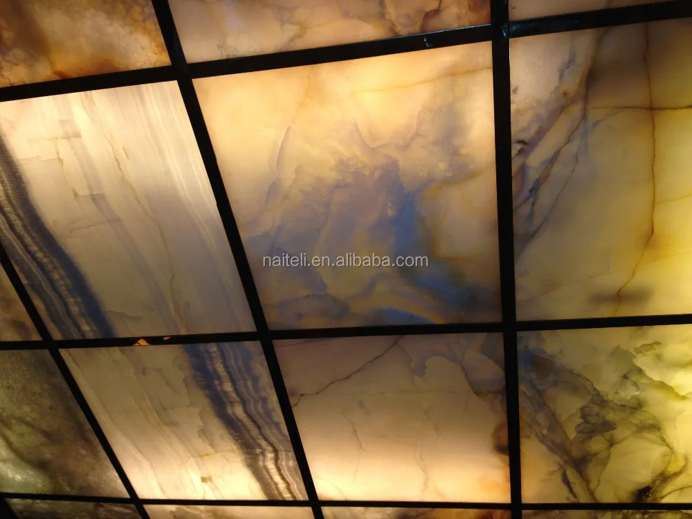 Artificial Backlit Transparent Alabaster Resin Panel for Interior Ceiling Wall Panel Designs