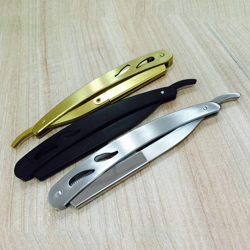 
Custom Folding Stainless Steel Black Barber Straight Razor 