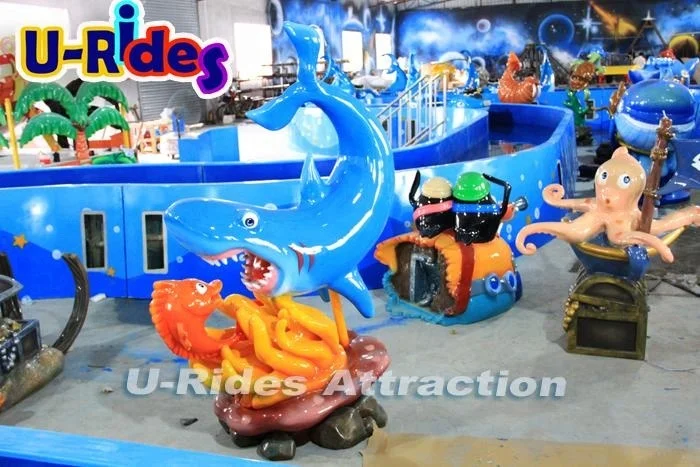Amusement Indoor park Marine Partrol Shark water Mini Flume Rides