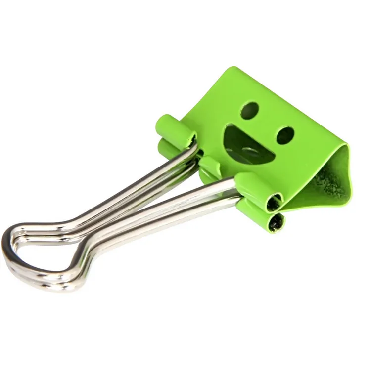 Colorful cute lovely smiley face metal paper clips Binder votes mini clips office school Stationery 40pcs/barrel