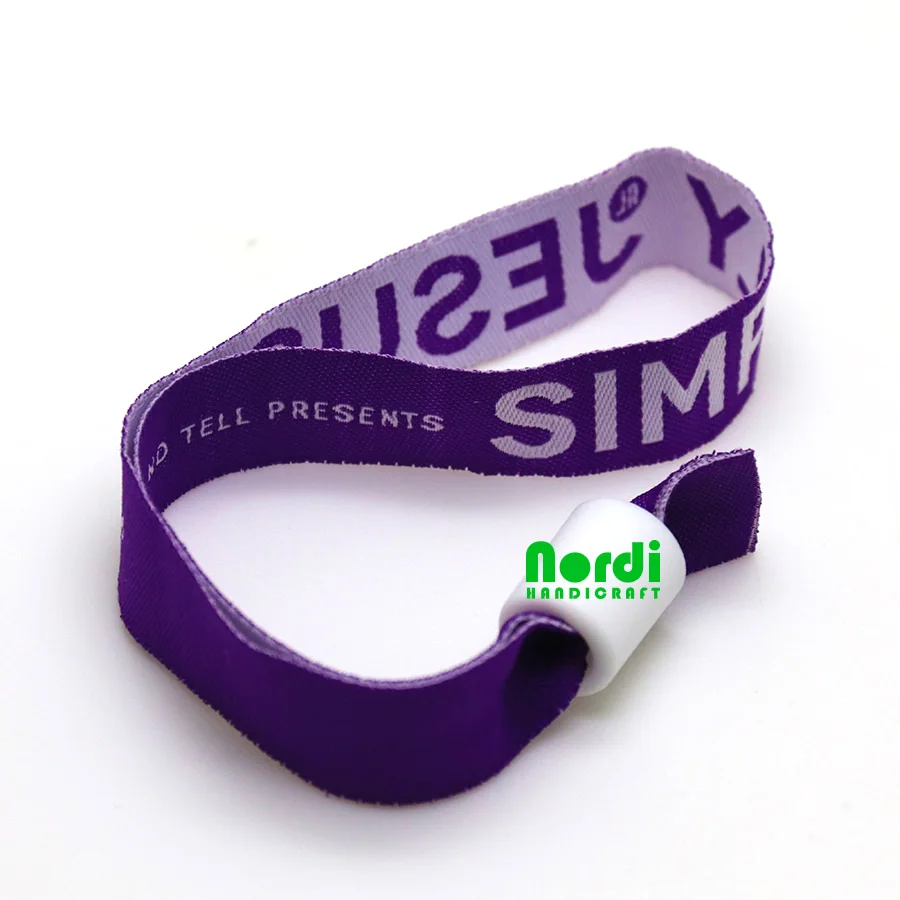 Eco-friendly custom festival fabric wristband event woven wrist band for concert