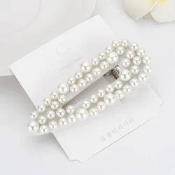 Женская заколка для волос, элегантная Заколка-пряжка с кристаллами и жемчугом, корейский стиль, Роскошный аксессуар для волос, новинка 2019