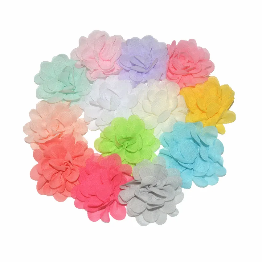 5 см из шифона высокого качества головка с сумкой ткань заколка для волос детский тканевый Цветок голова Pinch 30 цветов