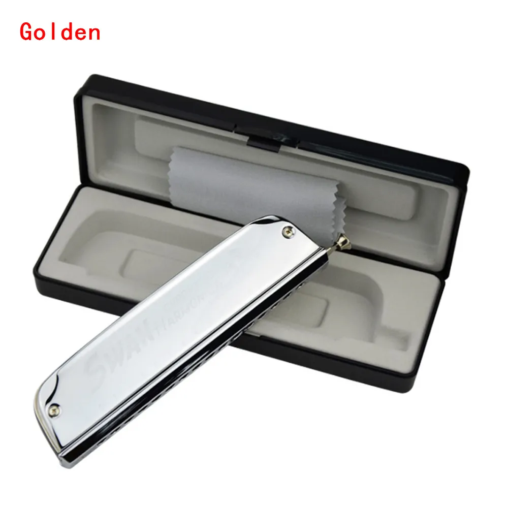 Professional Harmonica 64 Tone 16 Holes Silver Cup Chromatic Harmonica