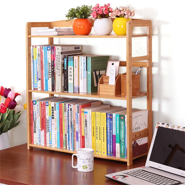 
small size spae saving easy assemble cheap custom bamboo book shelf 